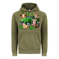 Vintage Olive St. Patrick's farm animal truck Vintage Hoodie - OliviaCreatesArt