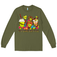 Army Green It's Game Day Y'all Softball Coffee Cups Long Sleeve Tee - FaDigitalArtStudio