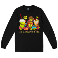 Black It's Game Day Y'all Softball Coffee Cups Long Sleeve Tee - FaDigitalArtStudio