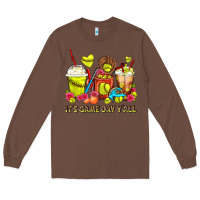 Chestnut It's Game Day Y'all Softball Coffee Cups Long Sleeve Tee - FaDigitalArtStudio