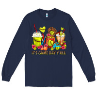 Navy It's Game Day Y'all Softball Coffee Cups Long Sleeve Tee - FaDigitalArtStudio