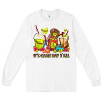 White It's Game Day Y'all Softball Coffee Cups Long Sleeve Tee - FaDigitalArtStudio