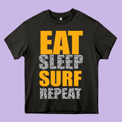 Eat Sleep Surf Repeat Heavy Core Tee Designed By Bettercallsaul