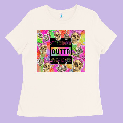 Straight Outta Fucks To Give Ladies Tee Designed By Tumblerdesignbyshophia