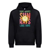 Black boat waves sun rays lake days Urban Hoodie - JahusDesignShop