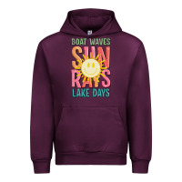 Mauve Wine boat waves sun rays lake days Urban Hoodie - JahusDesignShop