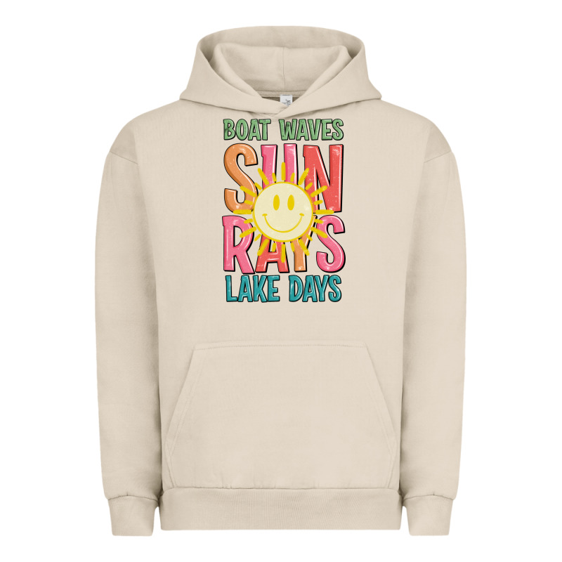Boat Waves Sun Rays Lake Days Urban Hoodie by JahusDesignShop | Teevron
