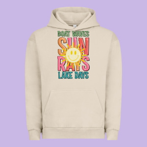 Boat Waves Sun Rays Lake Days Urban Hoodie Designed By Jahusdesignshop