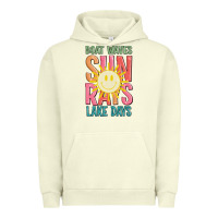 Pigment Pistachio boat waves sun rays lake days Urban Hoodie - JahusDesignShop