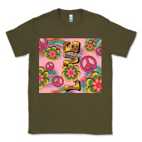 Army Green peace love hippie daisy Classic Tee - TumblerDesignByShophia