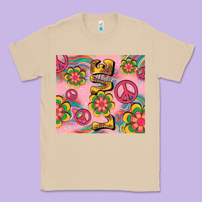 Peace Love Hippie Daisy Classic Tee Designed By Tumblerdesignbyshophia