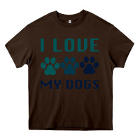 Chocolate Brown i love my dogs Heavy Core Tee - Bettercallsaul