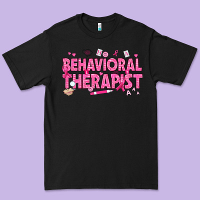 Breast Cancer Behavioral Therapist Premium Tee Designed By Texasbilliewilder