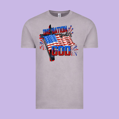 One Nation Under God 4th Of July Vintage Tee Designed By Cowgirlartshop