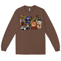 Chestnut Police Coffee Cups Long Sleeve Tee - FaDigitalArtStudio