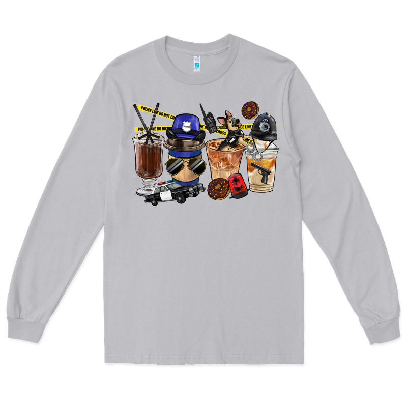 Police Coffee Cups Long Sleeve Tee by FaDigitalArtStudio | Teevron