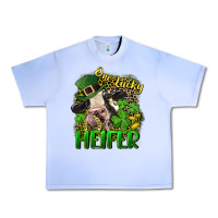 Grape Ice One lucky Heifer Urban Heavy Tee - CowGirlArtShop