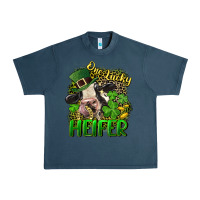 Midnight Navy One lucky Heifer Urban Heavy Tee - CowGirlArtShop