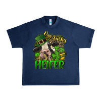 Navy One lucky Heifer Urban Heavy Tee - CowGirlArtShop