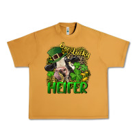 Peanut Butter One lucky Heifer Urban Heavy Tee - CowGirlArtShop