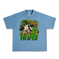 Pebble Blue One lucky Heifer Urban Heavy Tee - CowGirlArtShop