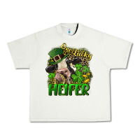 Pistachio One lucky Heifer Urban Heavy Tee - CowGirlArtShop