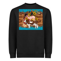 Black western farm cow pig rooster chick farm chicken barn Heavyweight Sweatshirt - Artiststas