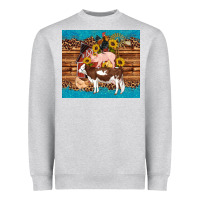 Heather Grey western farm cow pig rooster chick farm chicken barn Heavyweight Sweatshirt - Artiststas