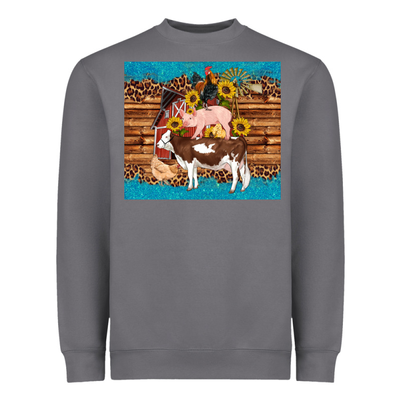 Western Farm Cow Pig Rooster Chick Farm Chicken Barn Heavyweight Sweatshirt by Artiststas | Teevron