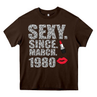Chocolate Brown Sexy Since March 1980 Heavy Core Tee - Bettercallsaul