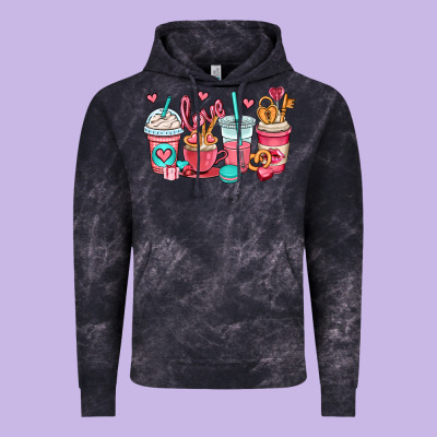 Valentines Day Coffee Cups (1) Vintage Hoodie Designed By Oliviacreatesart