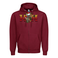 Burgundy Christmas koala mom Zipper Hoodie - BarkalooDesign