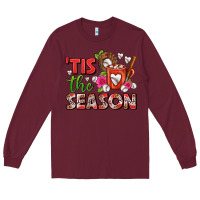 Burgundy tis the season baseball coffee mug Long Sleeve Tee - FaDigitalArtStudio