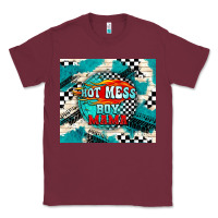 Burgundy hot mess boy mama with fire Classic Tee - TumblerDesignByShophia