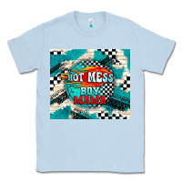 Dusty Blue hot mess boy mama with fire Classic Tee - TumblerDesignByShophia