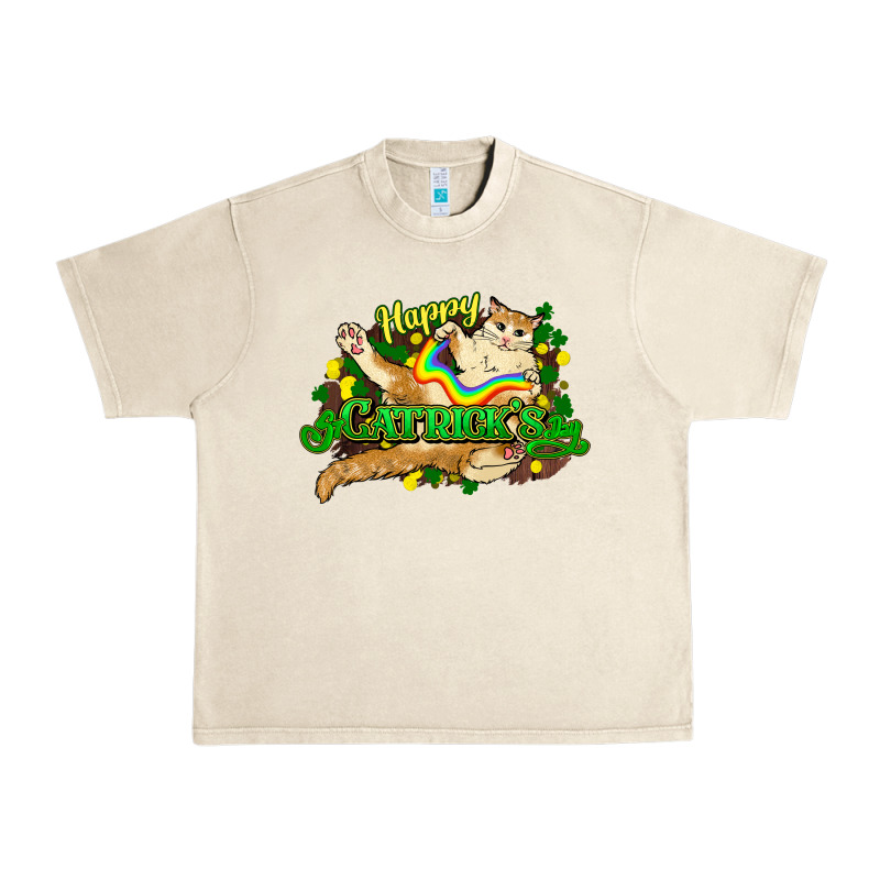 St. Patrick's Day Cat Urban Heavy Tee by HowdyJamesFarm | Teevron