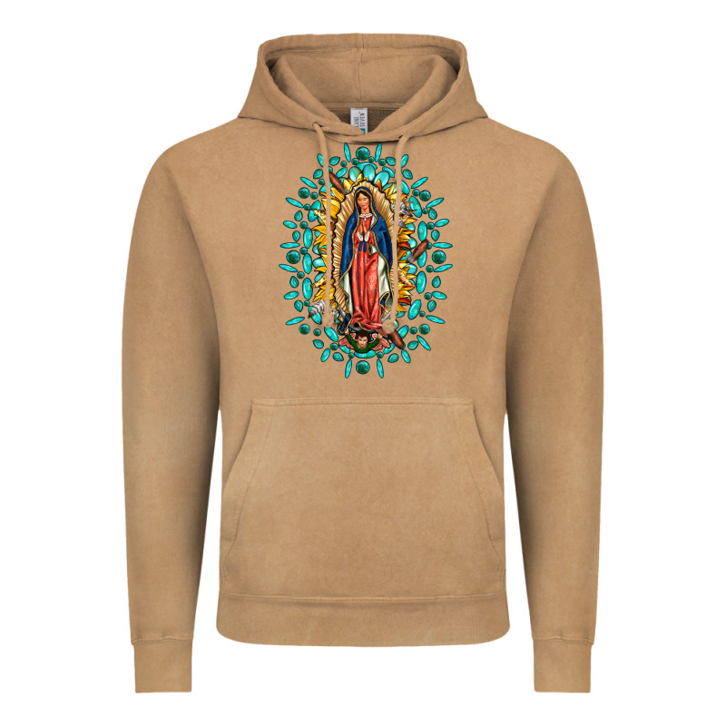 Our Lady Of Guadalupe Gemstone Sunflowers Vintage Hoodie by FaDigitalArtStudio | Teevron