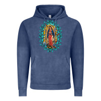Vintage Denim Our Lady Of Guadalupe Gemstone Sunflowers Vintage Hoodie - FaDigitalArtStudio