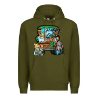 Army Green Happy Easter Premium Hoodie - CowhideDigitalArt