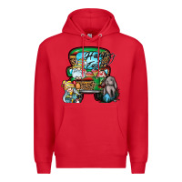 Red Happy Easter Premium Hoodie - CowhideDigitalArt