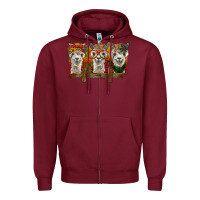 Burgundy Christmas alpacas Zipper Hoodie - BarkalooDesign