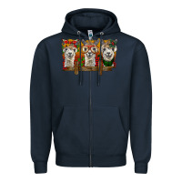 Navy Christmas alpacas Zipper Hoodie - BarkalooDesign