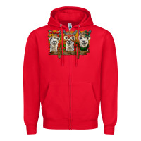 Red Christmas alpacas Zipper Hoodie - BarkalooDesign