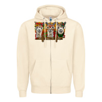 Sandshell Christmas alpacas Zipper Hoodie - BarkalooDesign