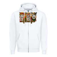 White Christmas alpacas Zipper Hoodie - BarkalooDesign