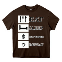 Chocolate Brown Tax Day Eat Sleep Do Taxes Repeat Gift Heavy Core Tee - Bettercallsaul