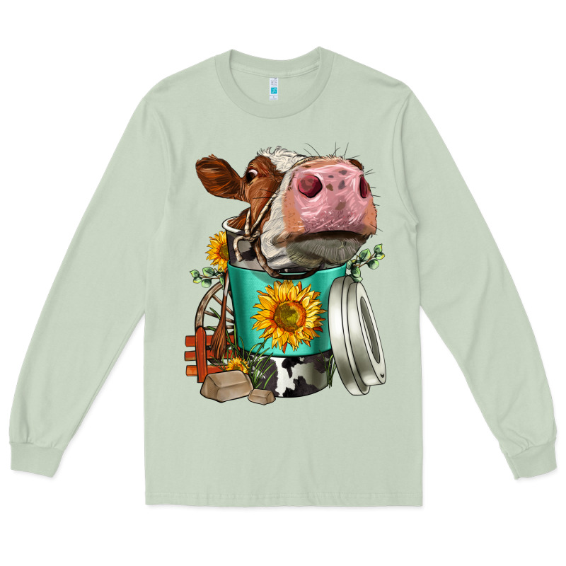 Simmental Cow Coffee Cup Long Sleeve Tee by FaDigitalArtStudio | Teevron