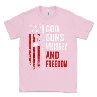 Bubblegum Pink God Guns Whiskey Freedom - Pro Gun American Flag Guns Arts Characters Classic Tee - maiPhamDesign