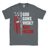Charcoal Heather God Guns Whiskey Freedom - Pro Gun American Flag Guns Arts Characters Classic Tee - maiPhamDesign