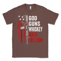 Chestnut God Guns Whiskey Freedom - Pro Gun American Flag Guns Arts Characters Classic Tee - maiPhamDesign